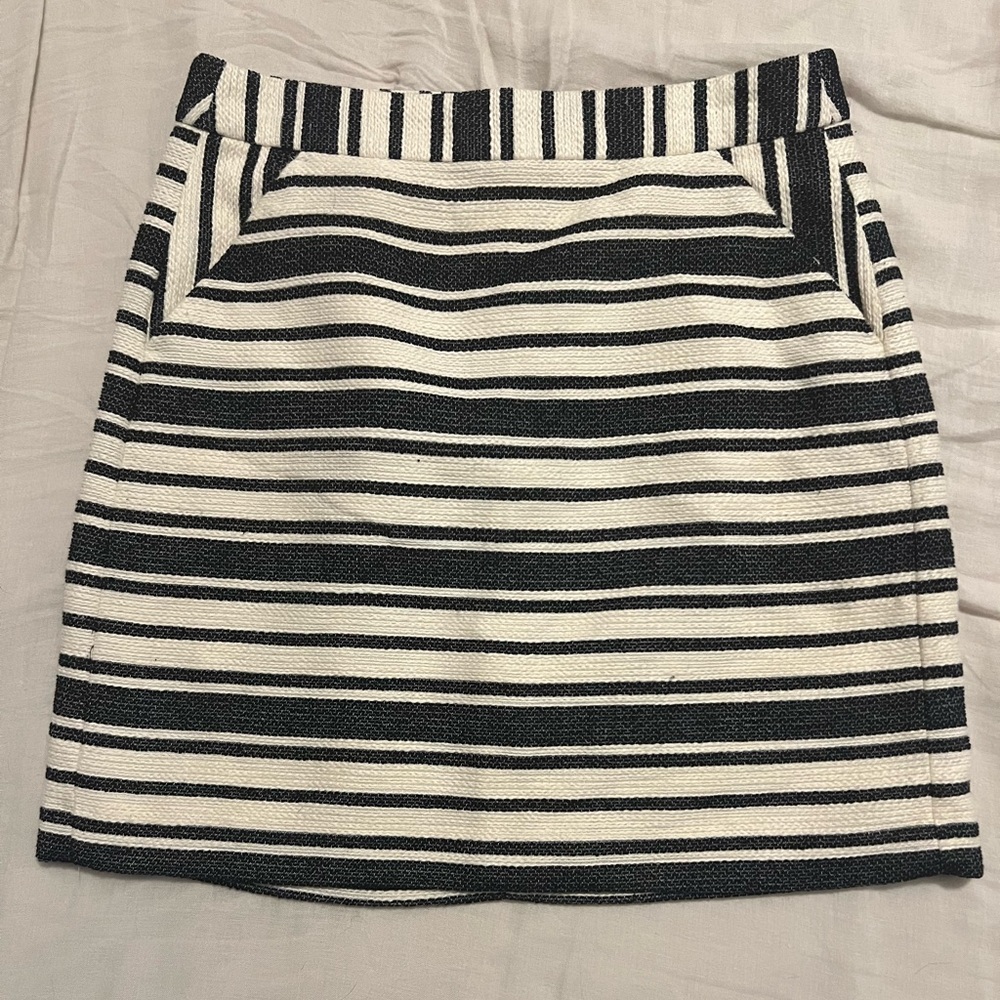 Banana Republic Navy and White Striped Skirt
